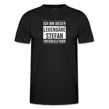 I'm this legendary for Stefan - Men's Functional T-Shirt - black - Front - AI Model Male 178 dark (178cm)