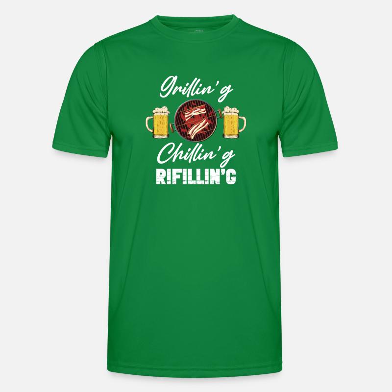 Grillin'g Chillin'g Refilli'n Barbecue Lover Männer Funktions-T-Shirt