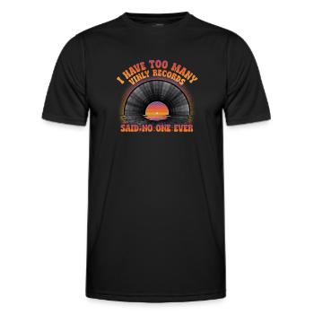 Zu Viele Vinylplatten Sagt Niemand Jemals - Männer Funktions-T-Shirt - Schwarz - Vorne - AI Model Male 178 dark (178cm)