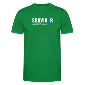 Diabetes Survivor Blue Ribbon Useless Pancreas - Men's Functional T-Shirt - kelly green - Front - AI Model Male 178 dark (178cm)
