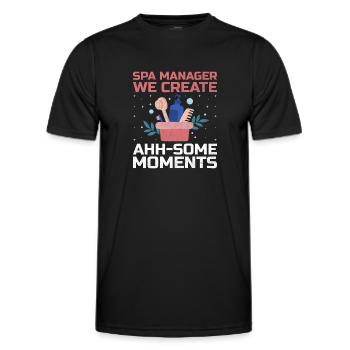 SPA Manager Job Wellness Funny SPA Management Sayi - Men's Functional T-Shirt - black - Front - AI Model Male 178 dark (178cm)