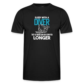Sleep with a diver - depth and endurance - Men's Functional T-Shirt - black - Front - AI Model Male 178 dark (178cm)