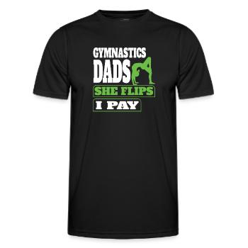 Soutien des pères de gymnastique avec fierté - T-shirt sport Homme - noir - Devant - AI Model Male 178 dark (178cm)