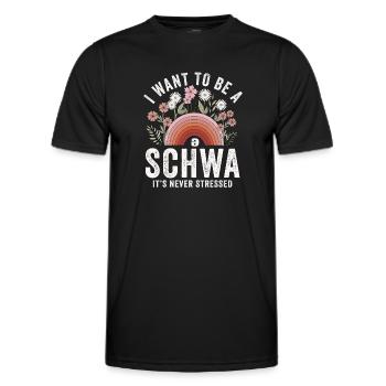 Je veux être un Schwa, ce n’est jamais stressé - T-shirt sport Homme - noir - Devant - AI Model Male 178 dark (178cm)