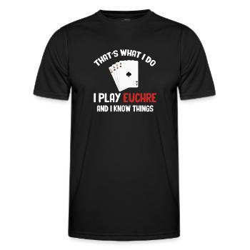 Das Ist Es, Was Ich Tue, Ich Spiele Euchre Und - Männer Funktions-T-Shirt - Schwarz - Vorne - AI Model Male 178 dark (178cm)