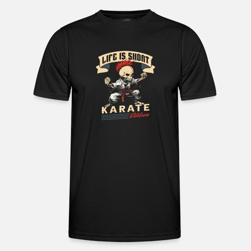 Karate - Männer Funktions-T-Shirt - Schwarz