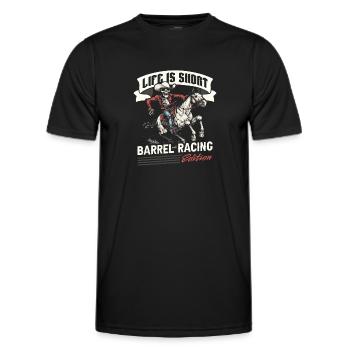 Barrel Racing Western Riding Barrel Racing - T-shirt sport Homme - noir - Devant - AI Model Male 178 dark (178cm)