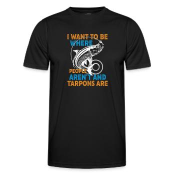 „i Want To Be Where Tarpons Are Fishing Design“ - Männer Funktions-T-Shirt - Schwarz - Vorne - AI Model Male 178 dark (178cm)