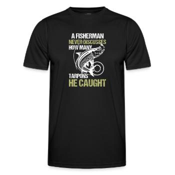 Saltwater Adventure for Tarpon Fishing Enthusiasts - Men's Functional T-Shirt - black - Front - AI Model Male 178 dark (178cm)