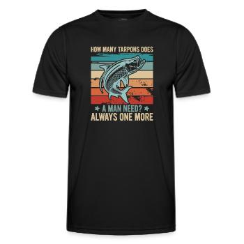 Pêche au tarpon Pêche aux espèces de poissons d’eau douce - T-shirt sport Homme - noir - Devant - AI Model Male 178 dark (178cm)