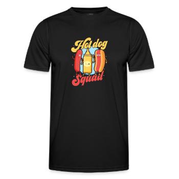 Hot Dog Squad Hotdogs Foodie Viennese - Men's Functional T-Shirt - black - Front - AI Model Male 178 dark (178cm)