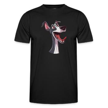 Greyhound | Greyhound | Cartoon Artwork - Men's Functional T-Shirt - black - Front - AI Model Male 178 dark (178cm)