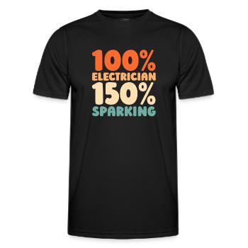 Elektriker Elektroniker - Männer Funktions-T-Shirt - Schwarz - Vorne - AI Model Male 178 dark (178cm)