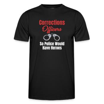 correctional officers to ensure that the police - Men's Functional T-Shirt - black - Front - AI Model Male 178 dark (178cm)