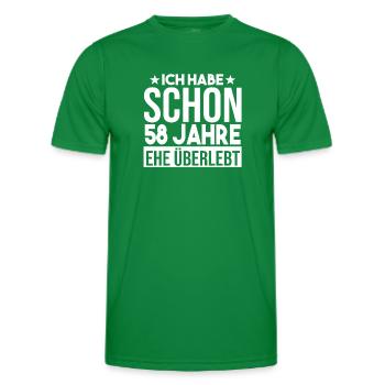 Ehe Engelshochzeit 58 Jahre Verheiratet Hochzeitst - Männer Funktions-T-Shirt - Kelly Green - Vorne - AI Model Male 178 dark (178cm)