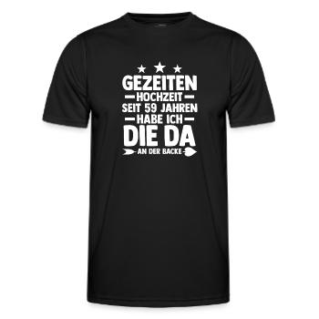 Ehe Gezeitenhochzeit 59 Jahre Verheiratet Hochzeit - Männer Funktions-T-Shirt - Schwarz - Vorne - AI Model Male 178 dark (178cm)
