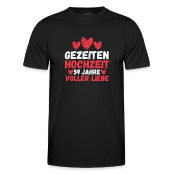 Ehe Gezeitenhochzeit 59 Jahre Verheiratet Hochzeit - Männer Funktions-T-Shirt - Schwarz - Vorne - AI Model Male 178 dark (178cm)