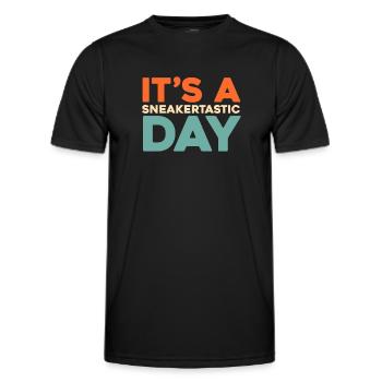 Sneakers - Men's Functional T-Shirt - black - Front - AI Model Male 178 dark (178cm)