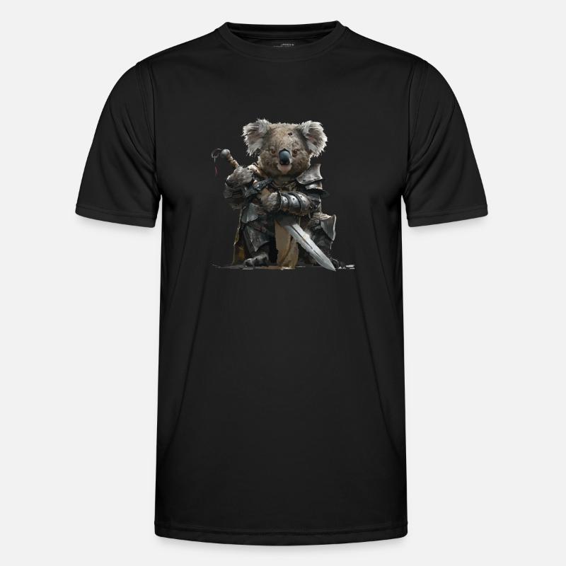 Koala Ritter Mittelalter - Männer Funktions-T-Shirt - Schwarz