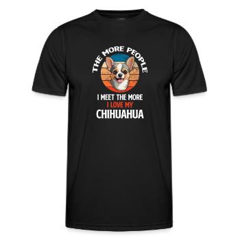 Je Mehr Menschen Ich Treffe, Desto Mehr Liebe Ich - Männer Funktions-T-Shirt - Schwarz - Vorne - AI Model Male 178 dark (178cm)