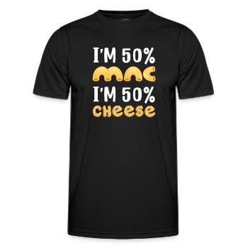 Ich bin 50% Mac und 50% Cheese - Männer Funktions-T-Shirt - Schwarz - Vorne - AI Model Male 178 dark (178cm)