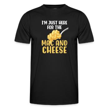 Ich bin nur wegen des Mac & Cheese hier - Männer Funktions-T-Shirt - Schwarz - Vorne - AI Model Male 178 dark (178cm)