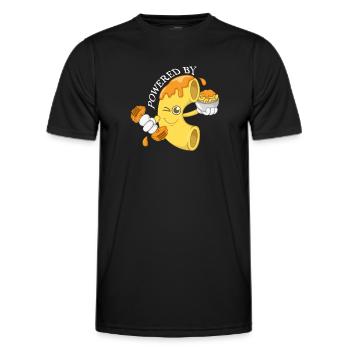 Mac & Cheese Angetrieben von - Männer Funktions-T-Shirt - Schwarz - Vorne - AI Model Male 178 dark (178cm)