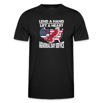 Lend A Hand Lift A Heart Memorial Day Service - Men's Functional T-Shirt - black - Front - AI Model Male 178 dark (178cm)