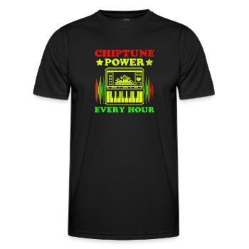 Chiptune, mélomane, groove au son des bips et du bloo - T-shirt sport Homme - noir - Devant - AI Model Male 178 dark (178cm)