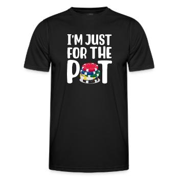 Ich bin nur wegen des Potts hier - Männer Funktions-T-Shirt - Schwarz - Vorne - AI Model Male 178 dark (178cm)