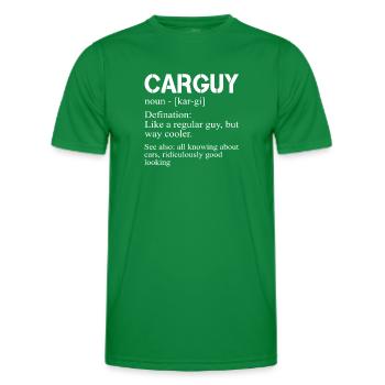 Funny Car Guy T-shirt Car Guy Definition Gear Head - Men's Functional T-Shirt - kelly green - Front - AI Model Male 178 dark (178cm)