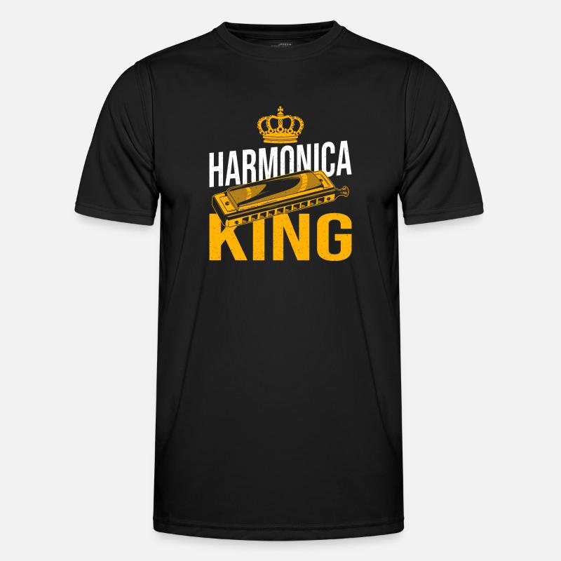 Playing Harmonica Gift - Men's Functional T-Shirt - black