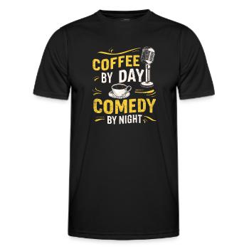 Café Le Jour Comédie La Nuit Comédien - T-shirt sport Homme - noir - Devant - AI Model Male 178 dark (178cm)