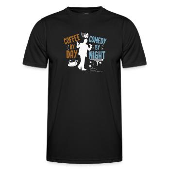 Café Le Jour Comédie La Nuit Comédien - T-shirt sport Homme - noir - Devant - AI Model Male 178 dark (178cm)
