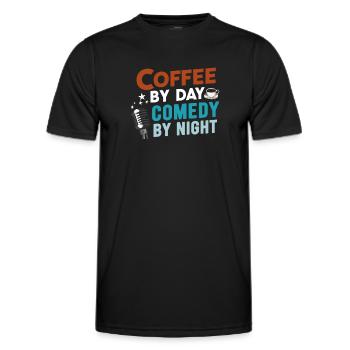 Café Le Jour Comédie La Nuit Comédien - T-shirt sport Homme - noir - Devant - AI Model Male 178 dark (178cm)