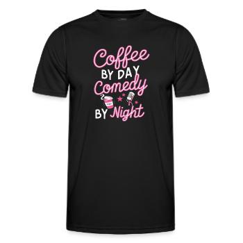 Café Le Jour Comédie La Nuit Comédien - T-shirt sport Homme - noir - Devant - AI Model Male 178 dark (178cm)