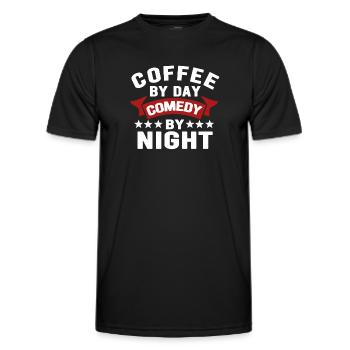 Café Le Jour Comédie La Nuit Comédien - T-shirt sport Homme - noir - Devant - AI Model Male 178 dark (178cm)