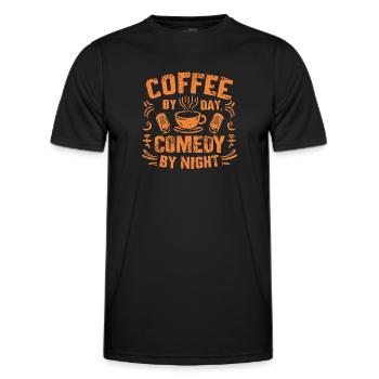 Café Le Jour Comédie La Nuit Comédien - T-shirt sport Homme - noir - Devant - AI Model Male 178 dark (178cm)