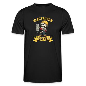 Électricien Électronicien Technicien en Electronique - T-shirt sport Homme - noir - Devant - AI Model Male 178 dark (178cm)