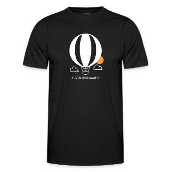 Vol en montgolfière Sky I Gift - T-shirt sport Homme - noir - Devant - AI Model Male 178 dark (178cm)