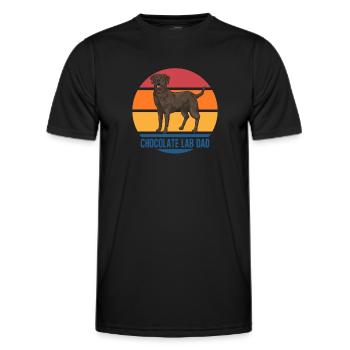 Schoko Brauner Labrador Retriever Hund - Männer Funktions-T-Shirt - Schwarz - Vorne - AI Model Male 178 dark (178cm)