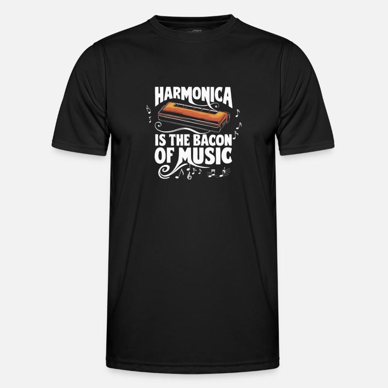 Harmonica Playing Gift - Men's Functional T-Shirt - black
