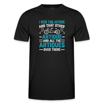 Funny Antique Car Antiquing Collector - Men's Functional T-Shirt - black - Front - AI Model Male 178 dark (178cm)