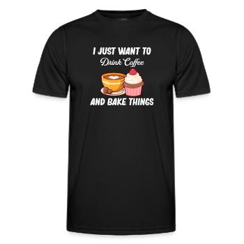 I just want to drink coffee and culinary - Men's Functional T-Shirt - black - Front - AI Model Male 178 dark (178cm)