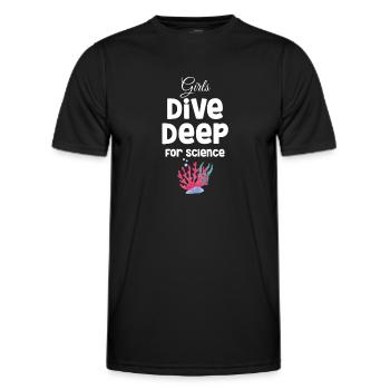 Girls dive deep for science - Men's Functional T-Shirt - black - Front - AI Model Male 178 dark (178cm)