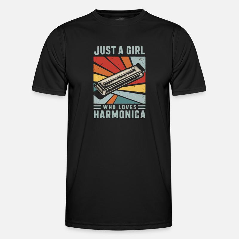 Harmonica Playing Gift - Men's Functional T-Shirt - black