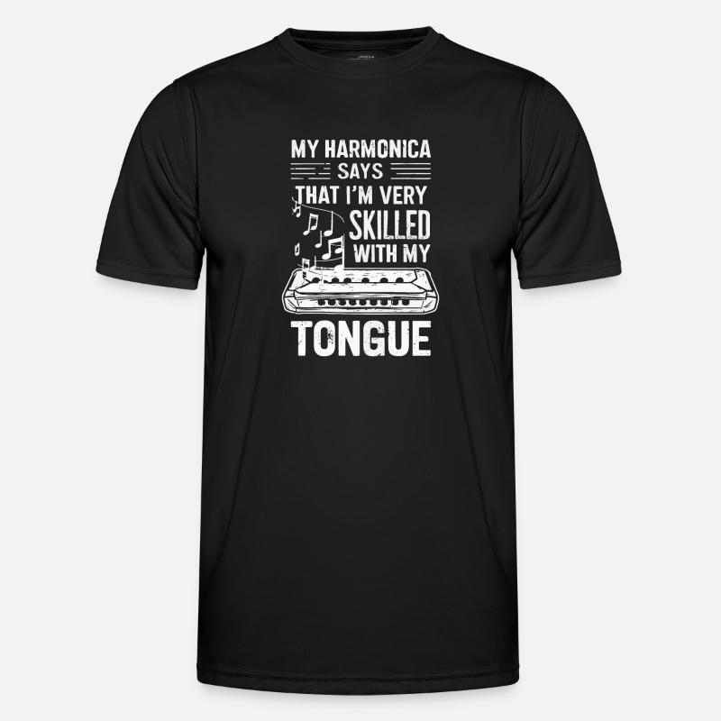 Harmonica Playing Gift - Men's Functional T-Shirt - black