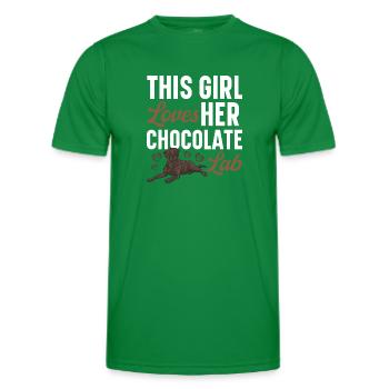 Schoko Brauner Labrador Retriever Hund - Männer Funktions-T-Shirt - Kelly Green - Vorne - AI Model Male 178 dark (178cm)