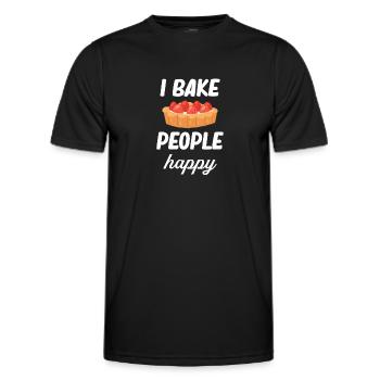Ich Backe Menschen Glückliche Backbegeisterte - Männer Funktions-T-Shirt - Schwarz - Vorne - AI Model Male 178 dark (178cm)