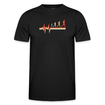 Rythme cardiaque de l’ECG ultramarathon - T-shirt sport Homme - noir - Devant - AI Model Male 178 dark (178cm)
